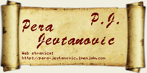 Pera Jevtanović vizit kartica